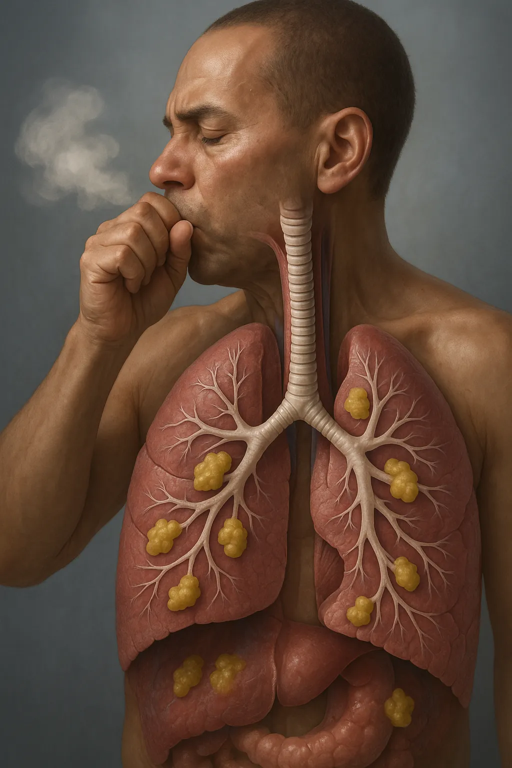Person struggling with COPD symptoms